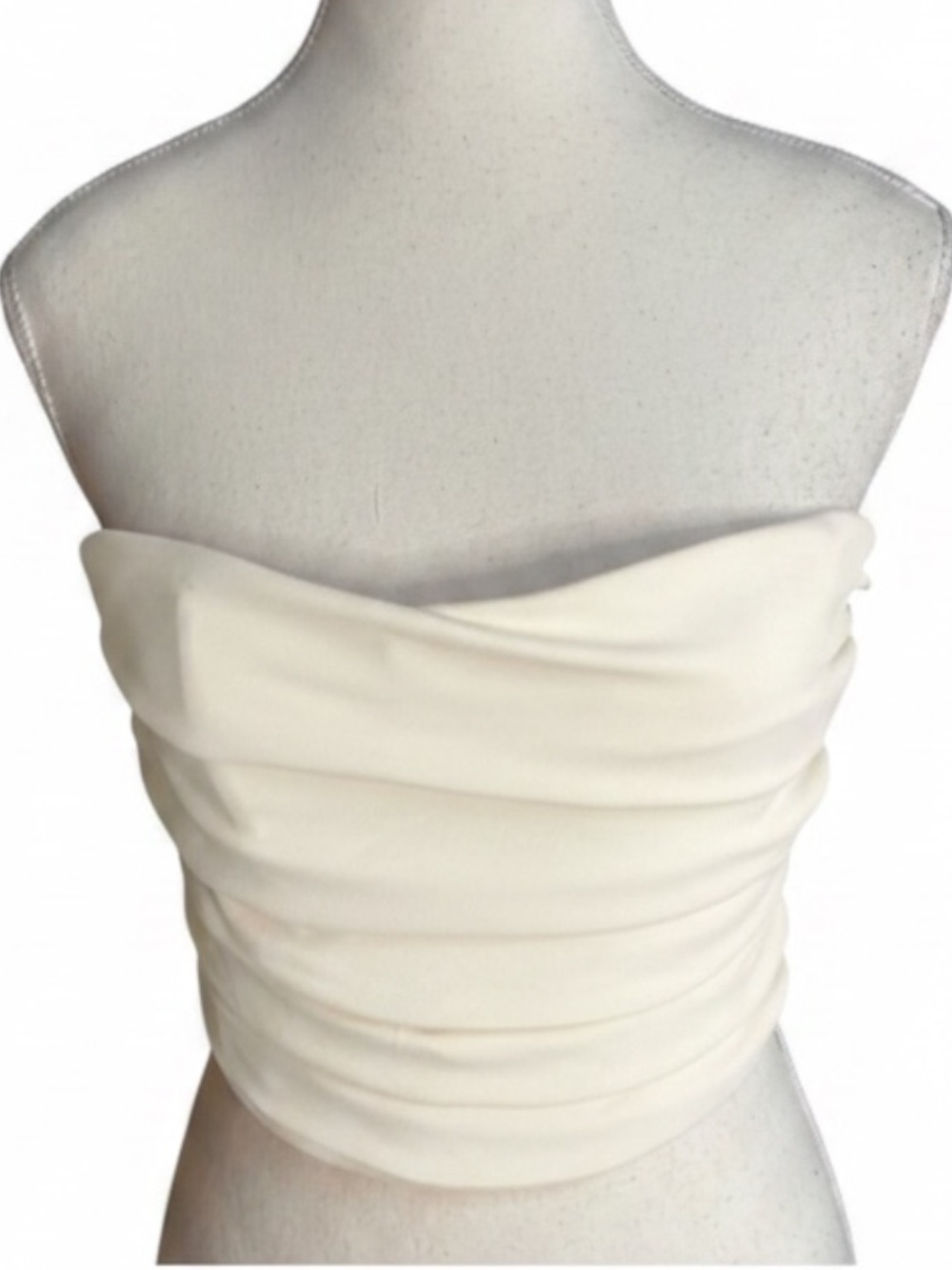 Zara Bustier Crop Tube Top White